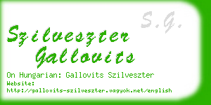 szilveszter gallovits business card